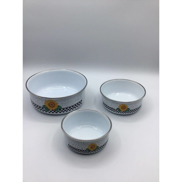 Vintage Vitroceramic Table Tops Unlimited Enamel Metal Bowl Lot 3 - Picture 12 of 12